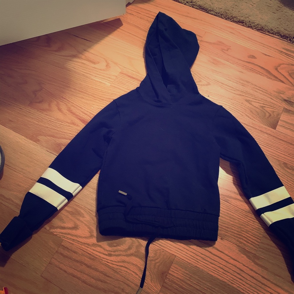Warm blue hooded sweatshirt